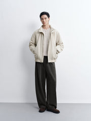 Men's Casual Beige Jacket-Style Down Jacket