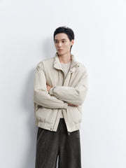 Men's Casual Beige Jacket-Style Down Jacket