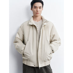 Men's Casual Beige Jacket-Style Down Jacket