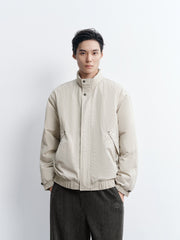 Men's Casual Beige Jacket-Style Down Jacket