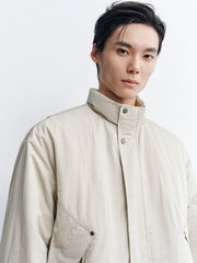 Men's Casual Beige Jacket-Style Down Jacket