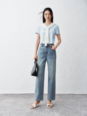 Women's Cropped Cooling Straight-Leg Jeans