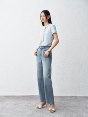 Women's Cropped Cooling Straight-Leg Jeans