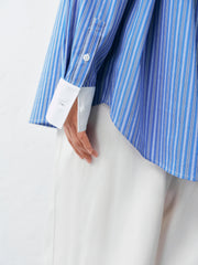 Women's Oversized Striped Shirt  [Available only in China]