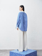 Women's Oversized Striped Shirt  [Available only in China]