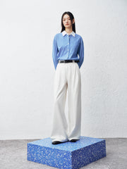 Women's Tencel Wide-Leg White Jeans  [Available only in China]