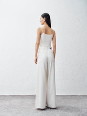 Women's Tencel Wide-Leg White Jeans  [Available only in China]