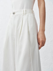 Women's Tencel Wide-Leg White Jeans  [Available only in China]