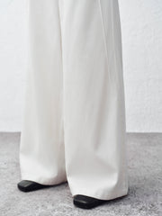 Women's Tencel Wide-Leg White Jeans  [Available only in China]