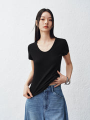 Women's Cropped Slim-Fit Basic T-Shirt  [Available only in China]