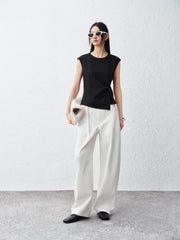 Women's Asymmetrical Twist Slim Fit Sleeveless Top