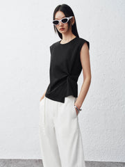 Women's Asymmetrical Twist Slim Fit Sleeveless Top