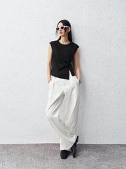 Women's Asymmetrical Twist Slim Fit Sleeveless Top