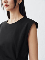 Women's Asymmetrical Twist Slim Fit Sleeveless Top