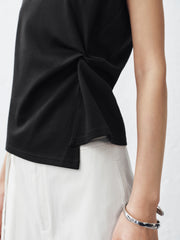 Women's Asymmetrical Twist Slim Fit Sleeveless Top