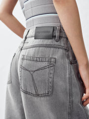 Women's Lyocell-Blend Vintage-Washed Straight Jeans