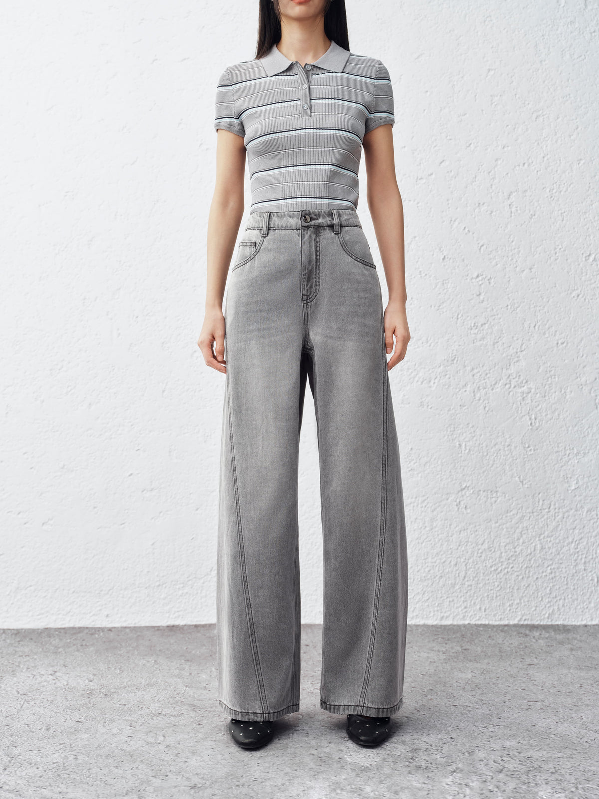 Women's Lyocell-Blend Vintage-Washed Straight Jeans