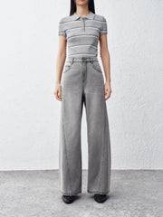 Women's Lyocell-Blend Vintage-Washed Straight Jeans
