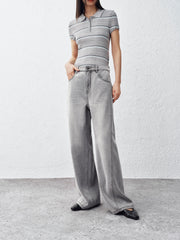 Women's Lyocell-Blend Vintage-Washed Straight Jeans