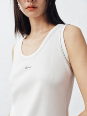 Women's Basic Slim Fit Embroidered Tank Top