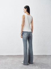 Women's Vintage High-Waisted Flared Jeans