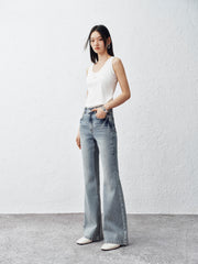 Women's Vintage High-Waisted Flared Jeans