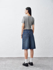 Women's Slim-Fit Letter Embroidered T-Shirt