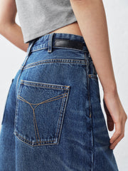 Women's Cotton Straight-Leg Denim Shorts