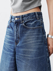 Women's Cotton Straight-Leg Denim Shorts