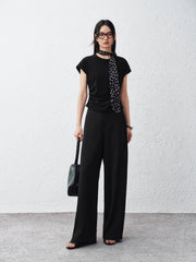 Women's High-Waist Wide-Leg Banana Trousers