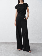 Women's High-Waist Wide-Leg Banana Trousers