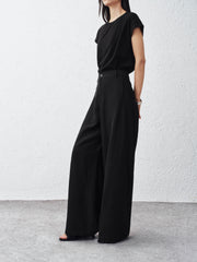Women's High-Waist Wide-Leg Banana Trousers