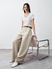 Women's High-Waist Wide-Leg Banana Trousers