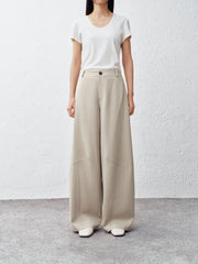 Women's High-Waist Wide-Leg Banana Trousers