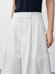 Women's Basic Wide-Leg Curved Cut Pants