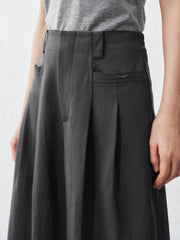 Women's Tencel Wide-Leg Curved Cut Suit Trousers