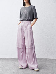 Women's Lyocell Wide-Leg Cargo Pants