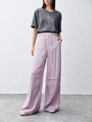 Women's Lyocell Wide-Leg Cargo Pants