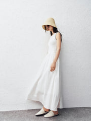 Women's Linen-Blend Paneled Sleeveless Dress