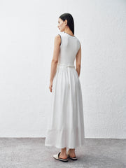 Women's Linen-Blend Paneled Sleeveless Dress