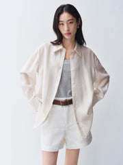 Women's Lyocell Blend Loose Fit Long Sleeve Shirt