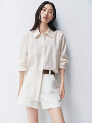 Women's Lyocell Blend Loose Fit Long Sleeve Shirt