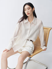 Women's Lyocell Blend Loose Fit Long Sleeve Shirt