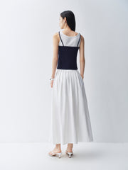 Women's White Pleated A-Line Skirt