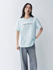 Women's Flocked Letter Print Relaxed T-Shirt