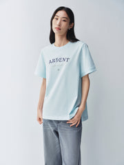 Women's Flocked Letter Print Relaxed T-Shirt