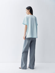 Women's Flocked Letter Print Relaxed T-Shirt