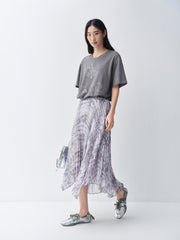 Women's Printed Accordion-Pleated Skirt