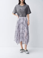 Women's Printed Accordion-Pleated Skirt
