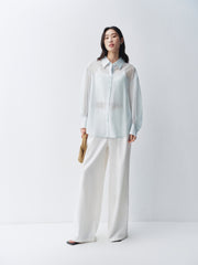 Women's Lyocell Blend Relaxed Lantern Sleeve Shirt
